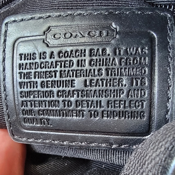 Vintage Coach Y2K Signature Jacquard Black Leather Belt Bag Size M/L - Picture 14 of 15